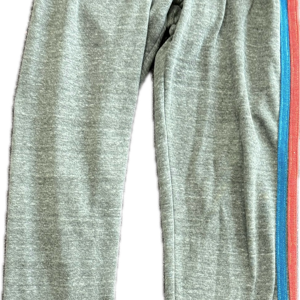 AVIATOR NATION 5 STRIPE SWEATPANTS - GRAY// NEON RAINBOW